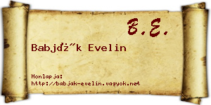 Babják Evelin névjegykártya