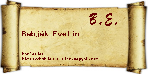Babják Evelin névjegykártya